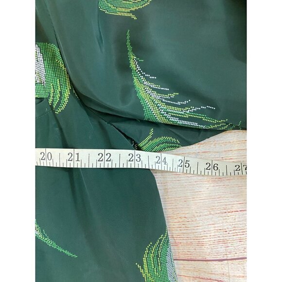 Vintage Cain Sloan Peacock Green Dressing Coat - L/XL - Picture 7 of 12